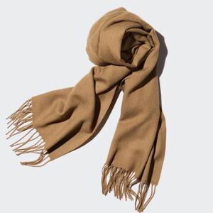 Uniqlo HEATTECH Camel Wool Blend Scarf Unisex